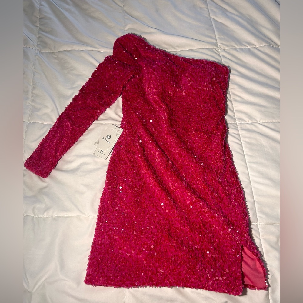 Sexy Glittery One-Shoulder Sequins Dress